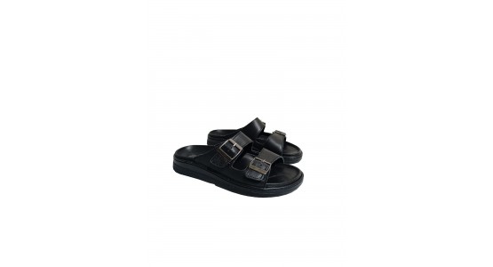 Ortopedik Tabanı Çıkan Hakiki Deri Terlik 